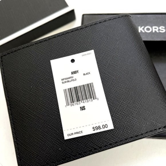 Michael Kors Slim Billfold Men's Wallet 2pc Gift Set Black Brown Boxed Holiday - Picture 14 of 14